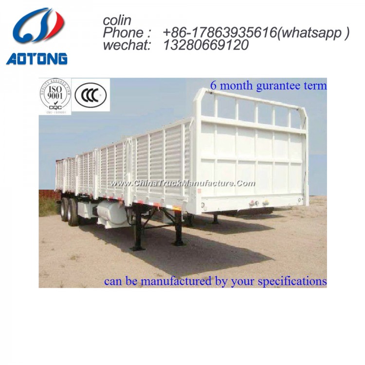 Side Wall Heavy Duty Truck Trailer with Flatbed Loading Deck