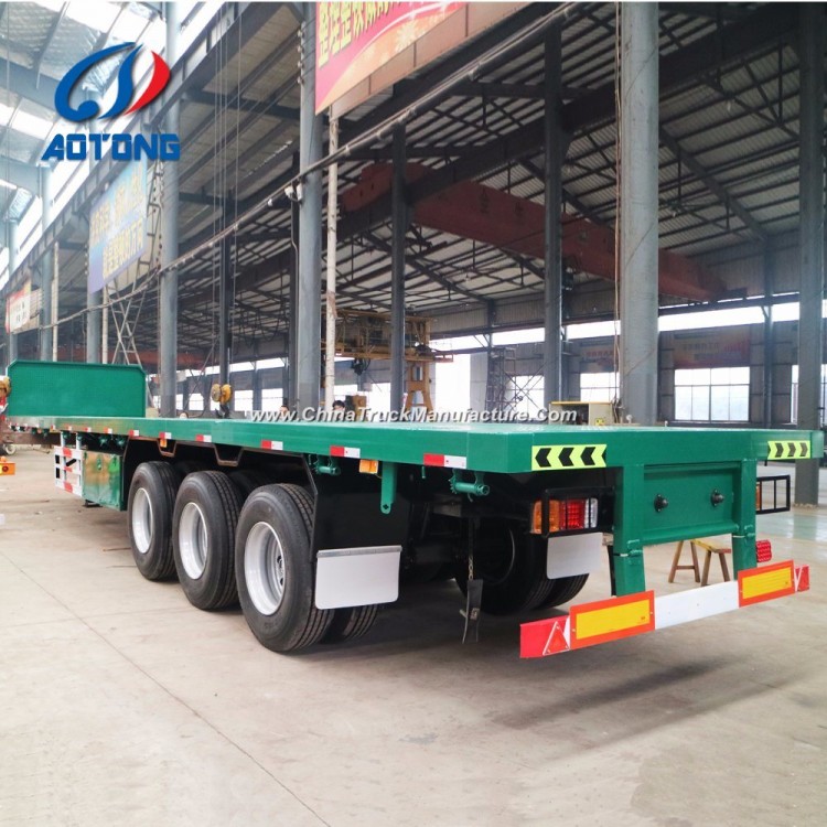 Mechanical Suspension 40FT 50-60ton Flatbed Container Trailer
