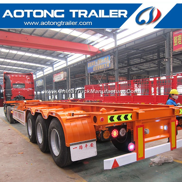 Low Price Skeleton Flatbed Container Semi Trailer for Sale