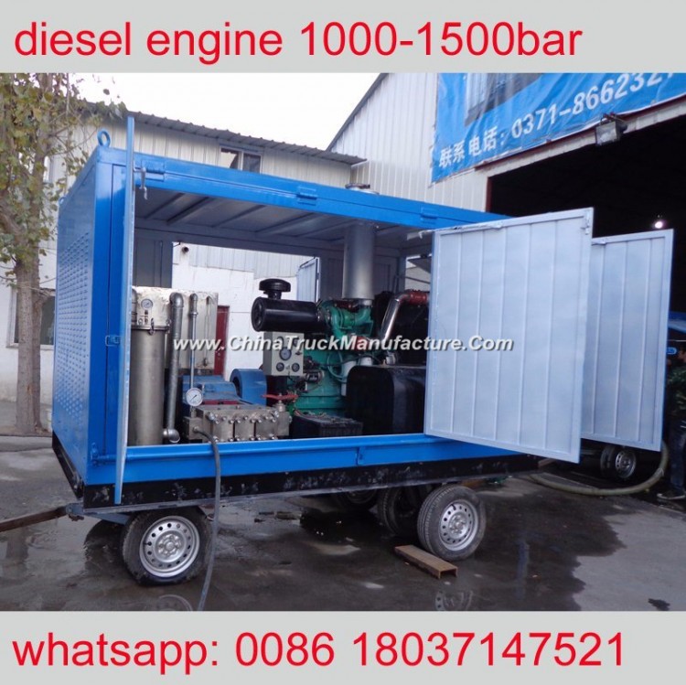 500bar -1500bar High Pressure Water Jetter Cleaning Machine Diesel Engine Driven