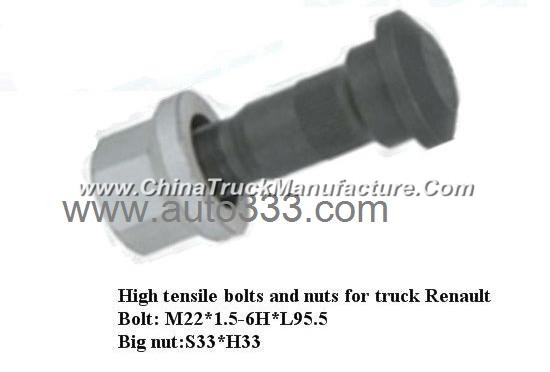 High tensile bolts and nuts for truck Renault