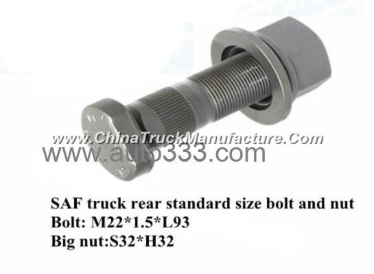 SAF truck rear standard size bolt and nut