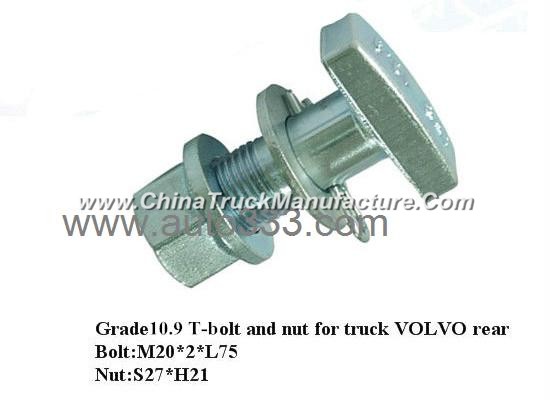Grade10.9 T bolt and nut for truck VOLVO rear