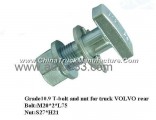 Grade10.9 T bolt and nut for truck VOLVO rear