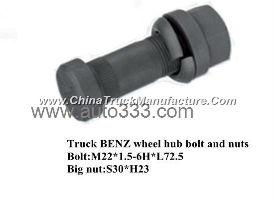 Truck BENZ wheel hub bolt and nuts