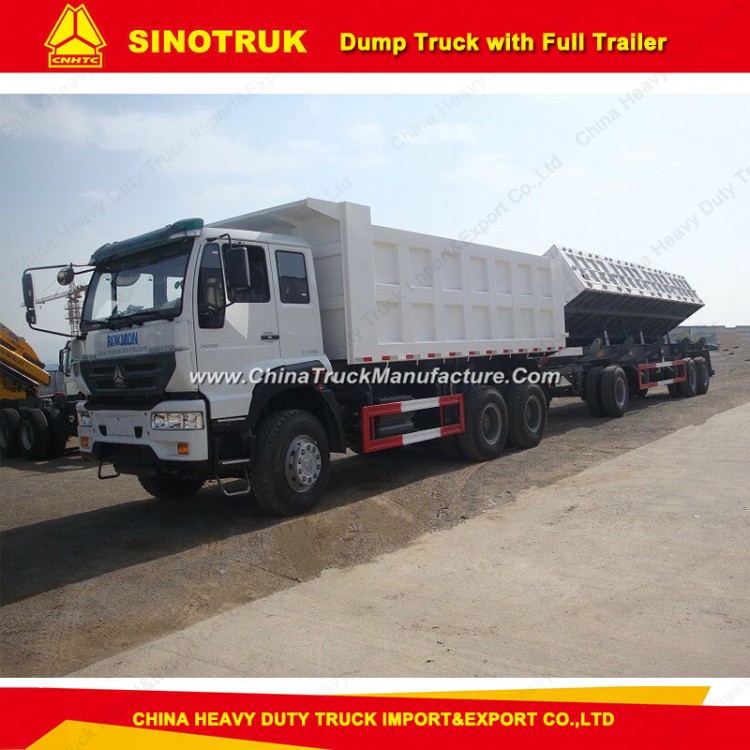 Sinotruk 6X4 Side Dump Truck with Full Trailer
