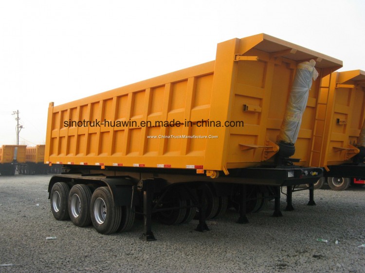 3 Axle 40ton Sinotruk Huawin Mining Dumper Dump Tipper Semi Trailer