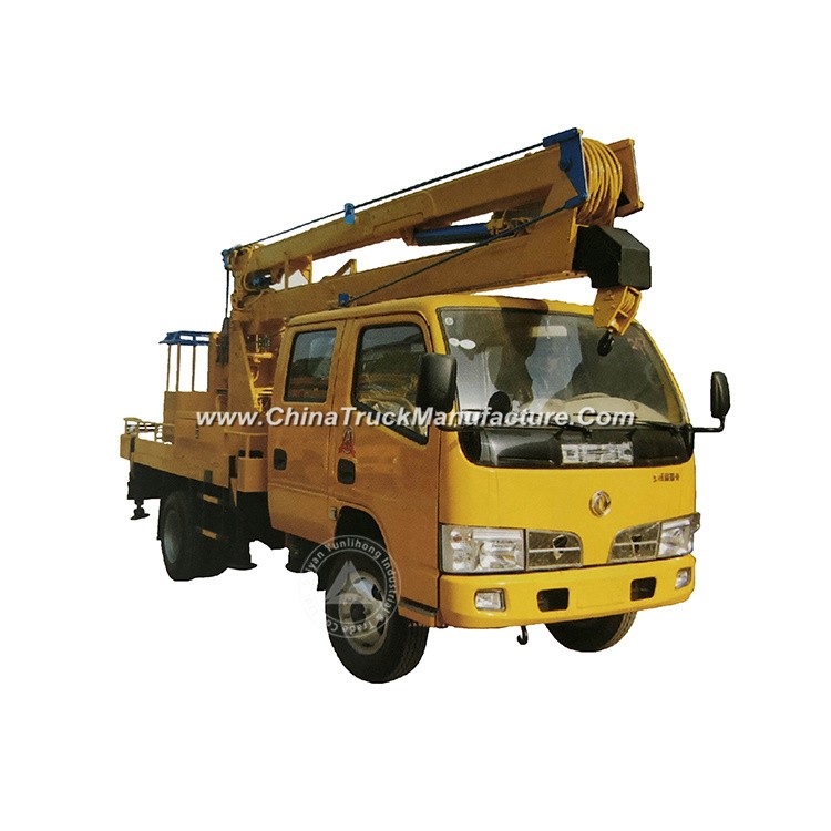 Dongfeng Chassis 4X2 90HP Euro III (3) Engine Working Heigh 16m / Working Radius 7.1m Folding Arm Hy