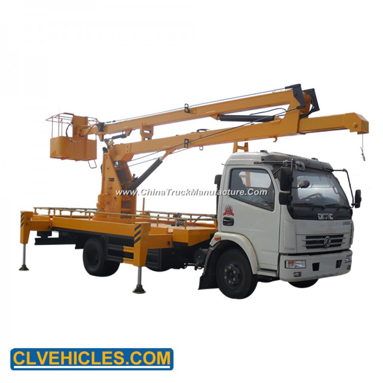 18m Working Height Bucket Safety Leveling System Steel 2 Person Base Available Aerial Truck