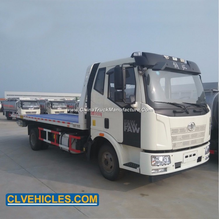 FAW 4X2 Light Duty 5tons 8tons Hydraulic Car Carrier Flatbed Wrecker Road Recovery Tow Truck