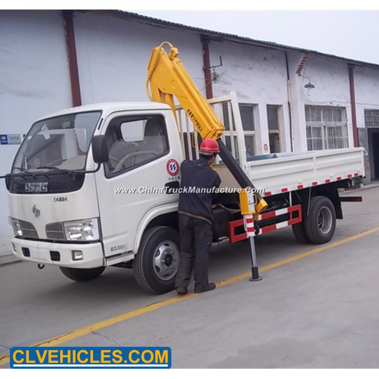 3t 3arms Telescopic Boom Truck Mounted Crane Truck Mounted Lifter Crane with Flatbed