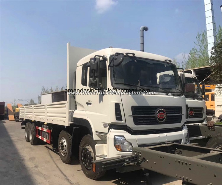 China 8X4 Heavy Duty 9.6 Meters Iron Wood Structure Dropside Lorry Truck