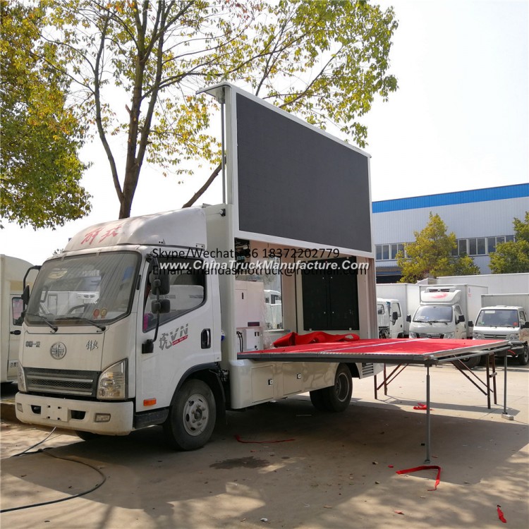 FAW Brand High Transparent LED Board Display LED Advertising Stage Truck