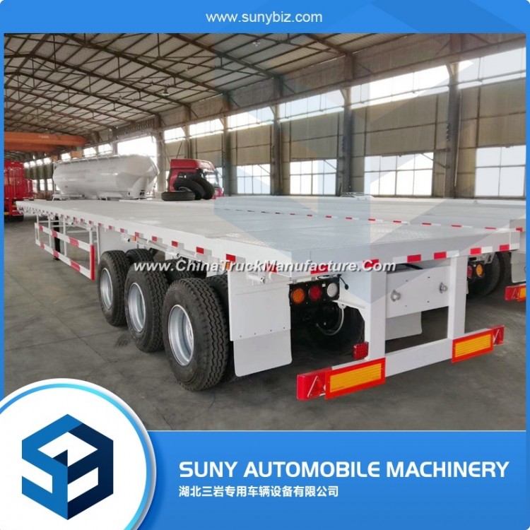 3 Axles 40 Feet 20FT 40FT Shipping Container Flat Bed Flatbed Semi Trailer for Sale