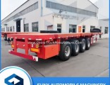 40FT Platform Trailer 60 Tons Cargo Ship Flatbed Trailers with Container Lock