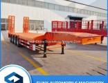 4 Axles Low Flat Bed Heavy Equipment Transport Truck Trailer