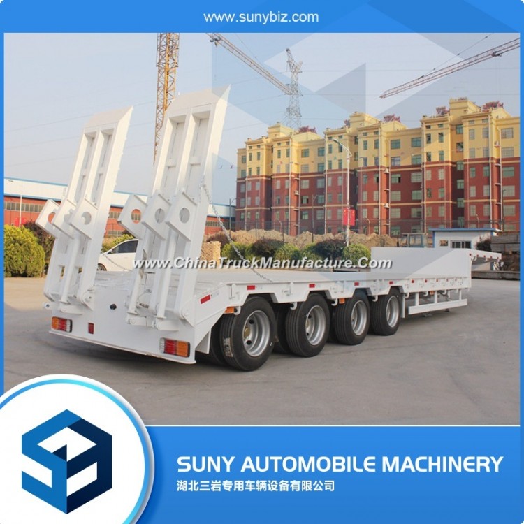 4 Axles 60 Tons Cargo Ship Container Carrier Flatbed Trailer