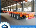 Factory 4 Axles 40 Tons 40FT Container Extendable Flat Bed Semi Trailer for Sale
