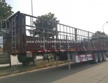 3 Axles 30-60tons Dropside Cargo Semi Trailer with High Fence