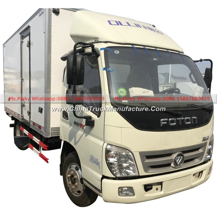 Mini Foton Refrigerated Box Truck for Medical, Vegetables, Meat, Ice Cream Transport Van Truck with 