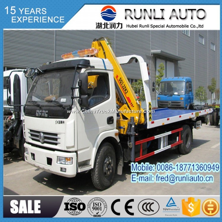 DFAC 4X2 Wrecker Truck with 3 to 4 Ton Knuckle Arm Crane for Sale with Factory Price