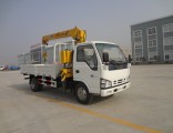 Isuzu 4X2 120HP Cargo Truck Mounted 3.2 Tons Straight Crane