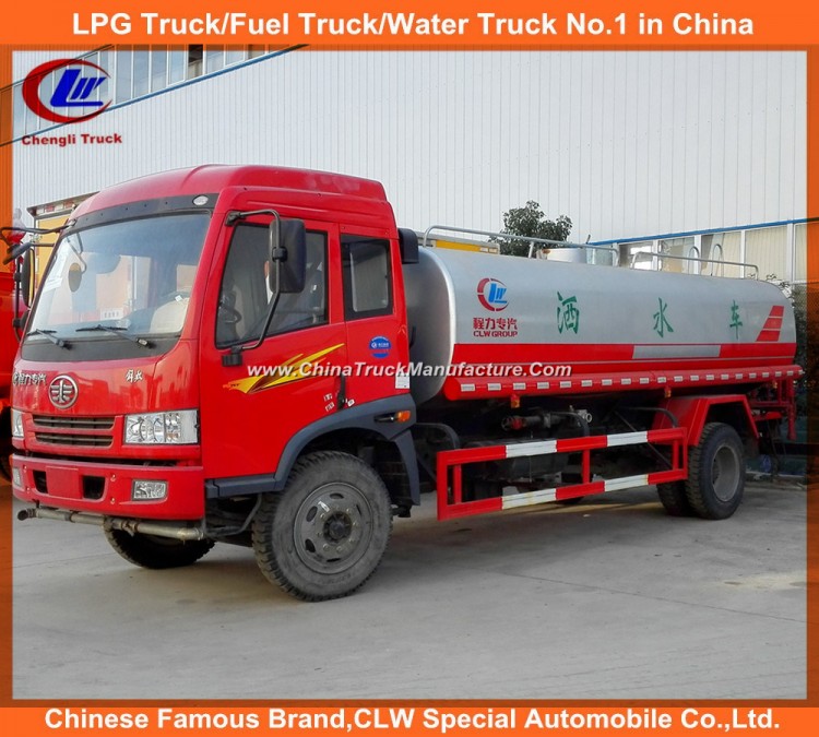 FAW 4X2 Small Water Cart 10000L Water Tank Truck for Road Washing