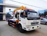   Dong Feng 4X2 Flat Bed Wrecker Truck with 2 Ton Crane