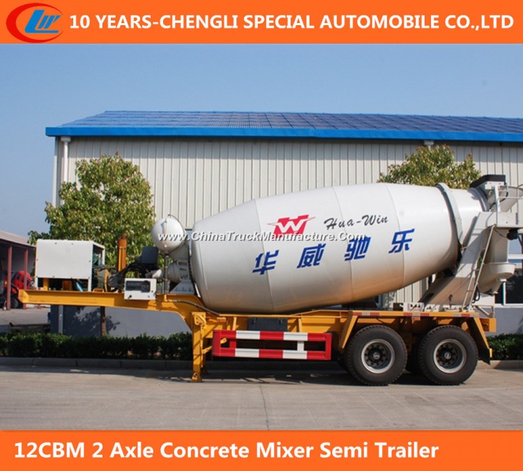 15cbm 2 Axle Concrete Mixer Semi Trailer