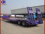 Low Bed Semi-Trailer for 40ton Machinery Lowboy Trailer