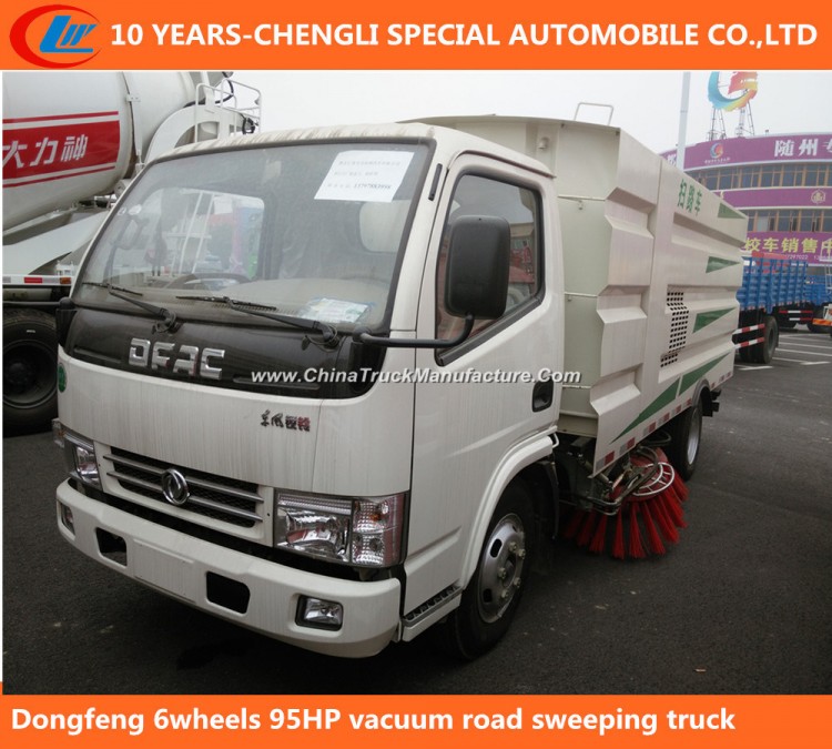 Dongfeng 6wheels 95HP 5m3 Vacuum Road Sweeper Truck