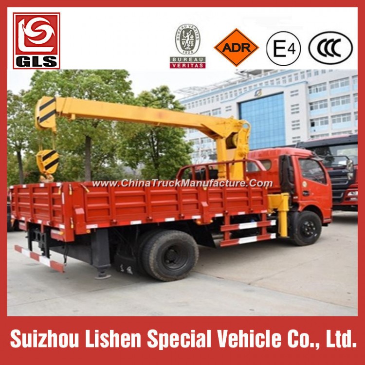 4X2 Dongfeng LHD Lifting Height 6.5m Working Range 5m 2 Ton Crane Truck Mounted Crane