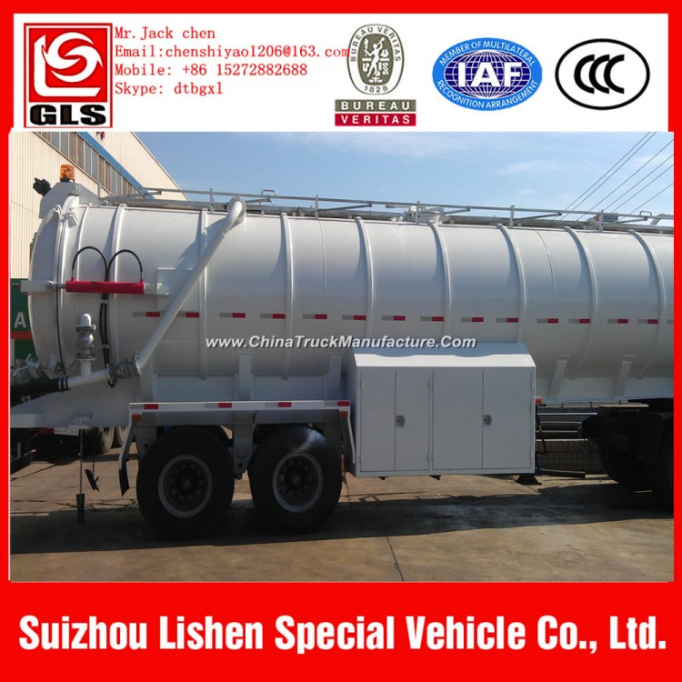 20-40m3 2/3 Axles Vacuum Suction Tanker Trailer, Sewage Suction Trailer+86 15272882688