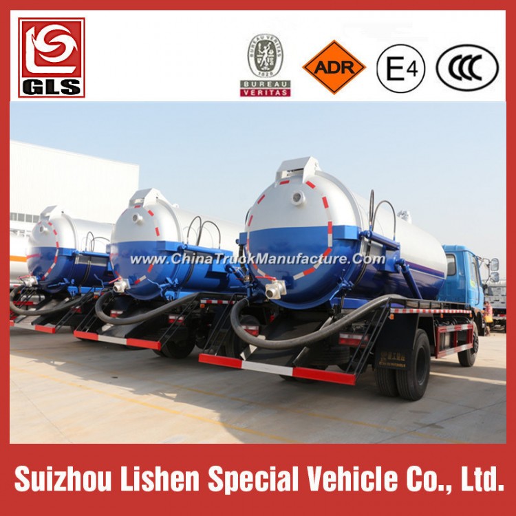 10m3 12m3 15m3 4X2 Vacuum Sewage Truck Sewage Suction Tanker Truck