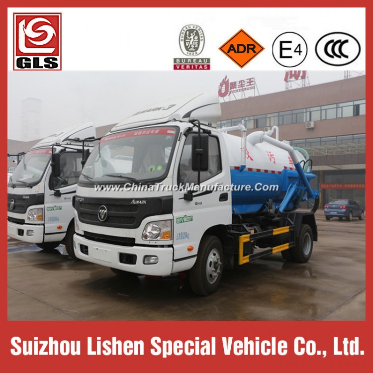 Foton Sewage Suction Truck 5000L 6000L Vacuum Sewer Cleaning Truck
