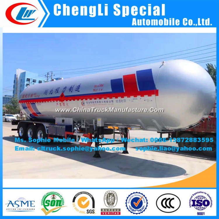 1.61MPa 49.6m3 Steel High Quality LPG Tank LPG Semi Trailer LPG Tanker Trailers LPG Transport Semi T