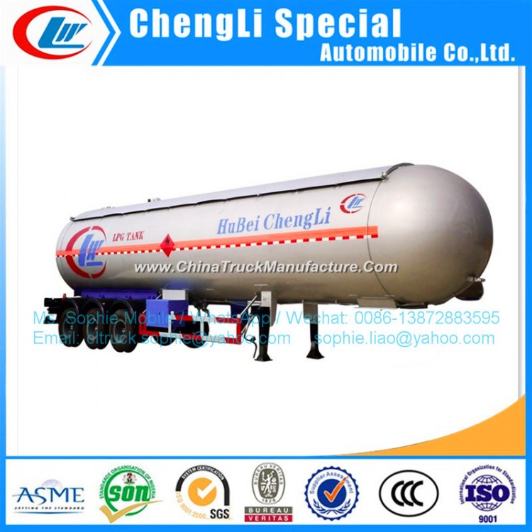 Low Price Hotsales 24500kg 58.8m3 LPG Gas Delivery Trailer LPG Tank Semitrailer LPG Tank Trailer wit