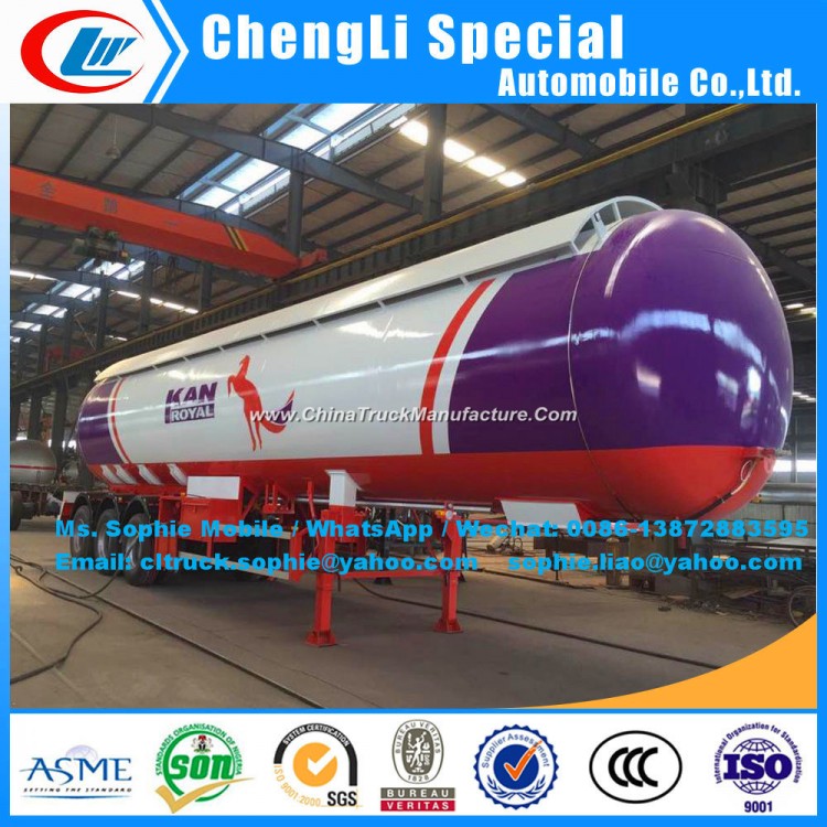 Clw Factory 25ton Liquid Gas Tanker Trailer with Sunshade Cover 60000 Liters LPG Semi Trailer Liquid