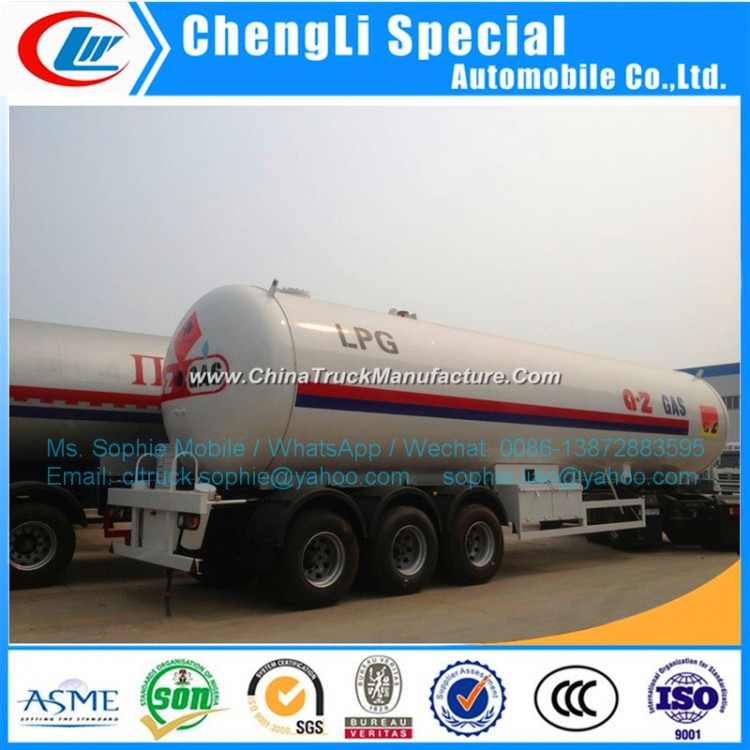 Factory Direct Sales 56cbm 3axles 25ton Liquid Gas Semi-Trailer Liquid Gas Tanker Trailer Liquid Gas