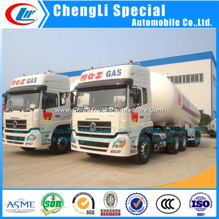China Supplier Tri-Axle 56m3 LPG Gas Tank Transport Semi Trailer for Nigeria