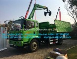 FAW 4X2 LHD Steering Type Dump Tipper Truck with Crane
