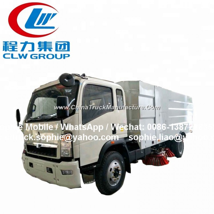 Sinotruck HOWO 4X2 Road Cleaning Sweeper Truck with Road Sweeping Dust Suction Water Spraying