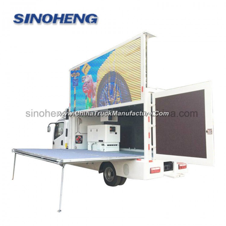 FAW 4X2 Mobile LED Advertising Truck with Hydraulic Screen Lifting Device