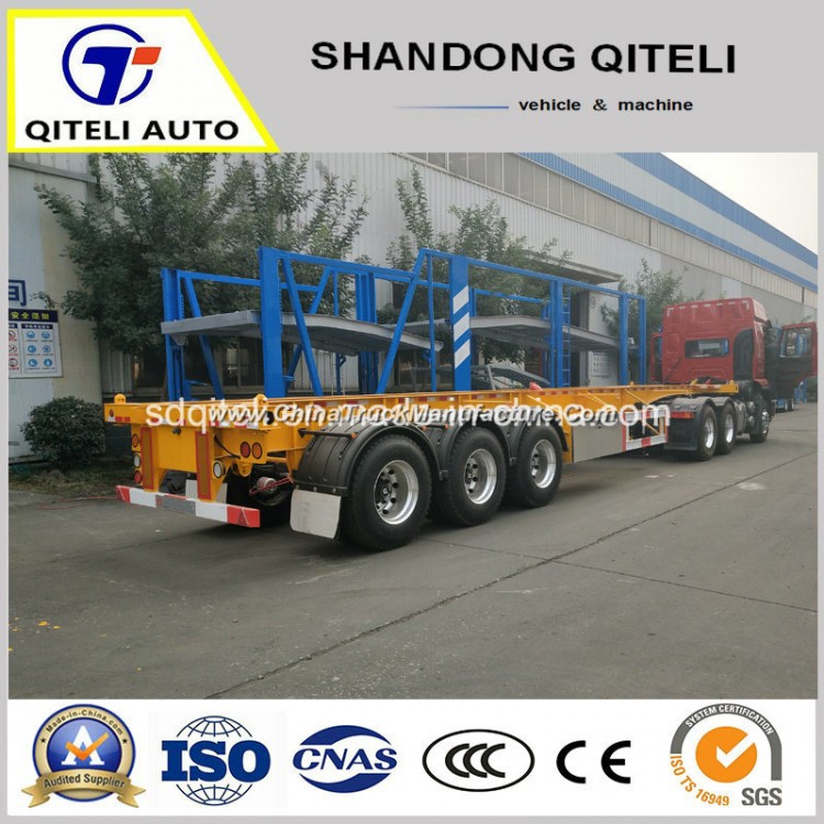 3 Axles Skeleton Chassis 40FT Flatbed Container Semi Trailer