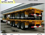4 Axis 40FT Length 45ton Flat Bed Semi Truck Trailer