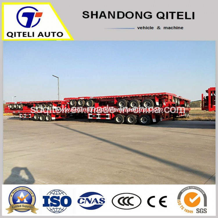 20FT 40FT Container Transport Truck Semi Flatbed Trailer