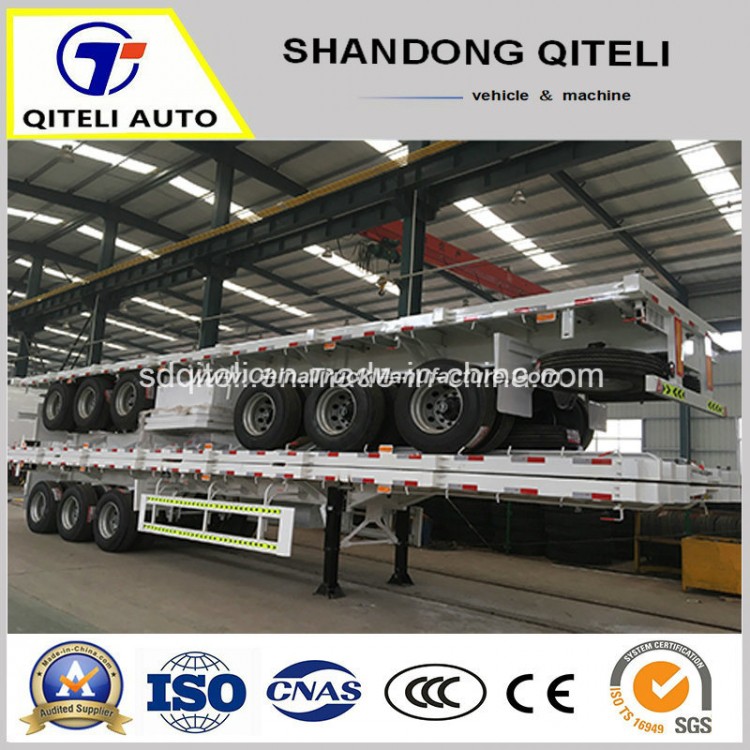 3axles Extendable Semi Flatbed Trailer for 25m Cargo Transport