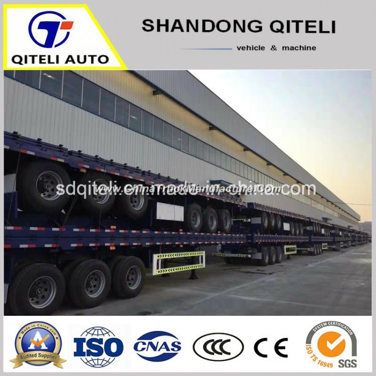 3 Axle 45FT/40FT Container Loading Flatbed Trailer Flatbed Semi Trailer for Sale