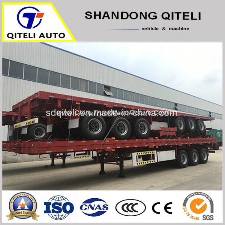 3 Axles Utility Flat Bed Flatbed Semi Truck Trailer