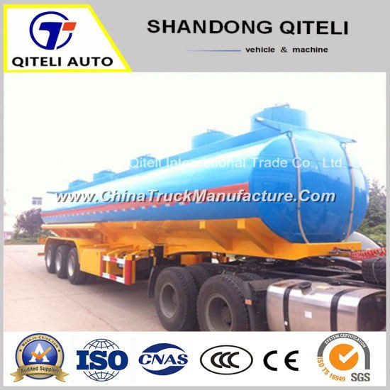 3 Axle Carbon Steel Oil Tanker 35m3-60m3 Fuel Tank Semi Trailer